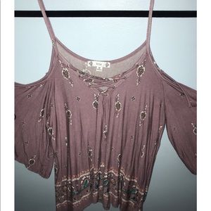 Floral half tank half sleeve blouse